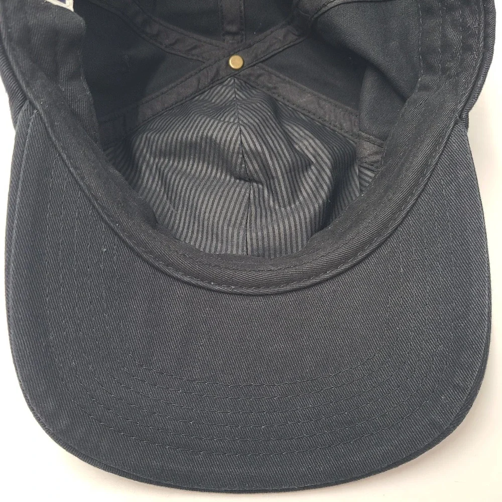 Herschel Hat Strapback Black White Script Logo Skate Skateboard Surf Dad Cap Men